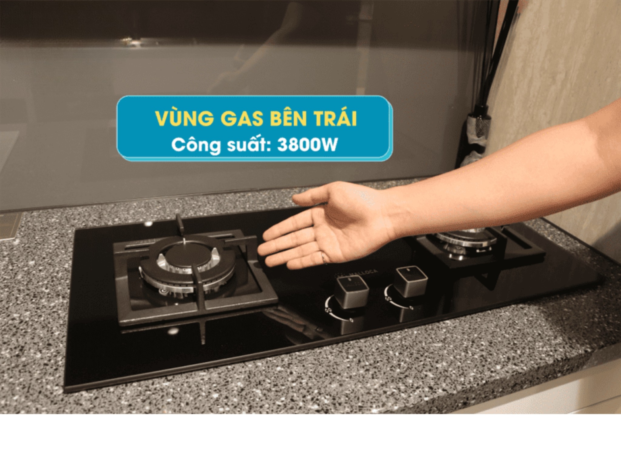 Bếp Gas Đôi Malloca AS 9502B (Màu Đen) - Bếp Lắp Âm 02 Vùng Nấu