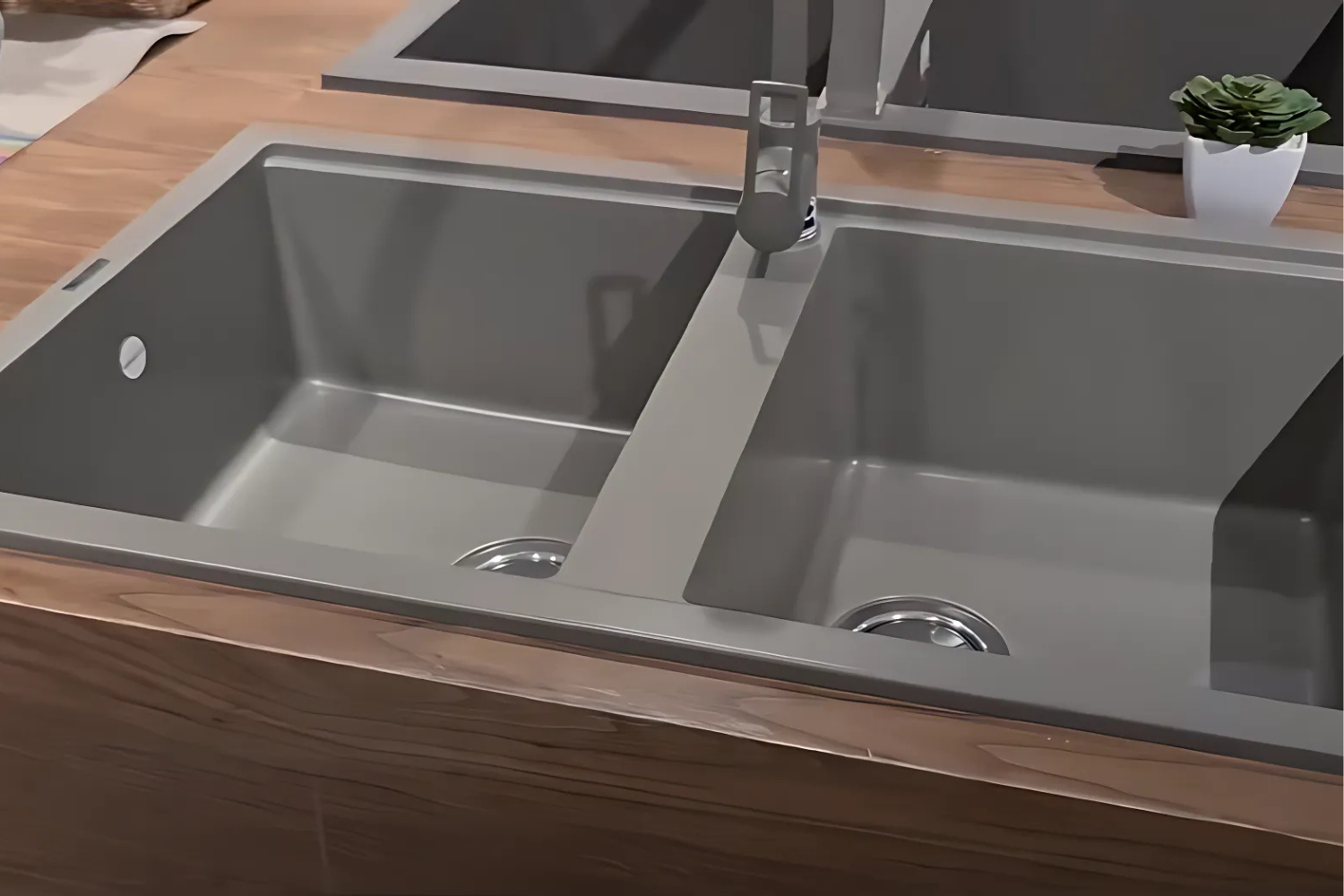 Chậu Rửa Bát 2 Hố Bằng Đá Granite Malloca TITANIUM K-45073