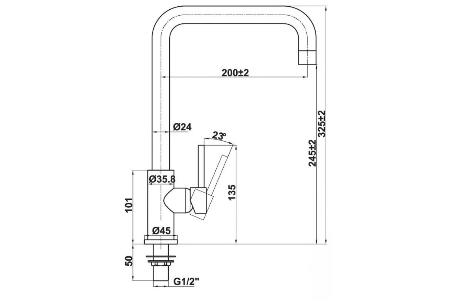 Vòi Rửa Chén1 Đường Nước Lạnh Hafele HT21-CC1F245U (577.55.260) | Đồng Thau Mạ Chrome