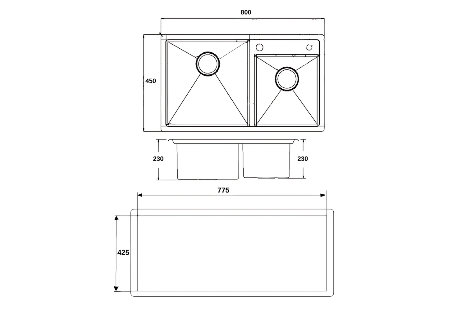 Chậu Rửa Bát 2 Hố Inox 304 Eurosun SKYLAND HANDMADE EU-8045HS9