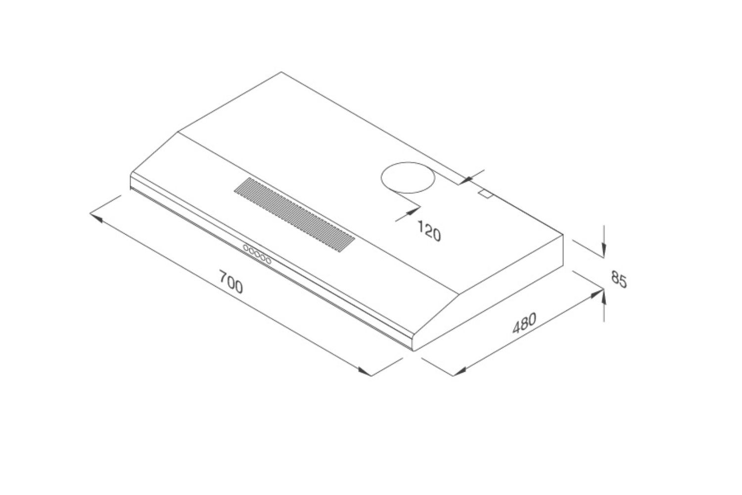 Máy hút mùi âm tủ Classic Malloca H107W