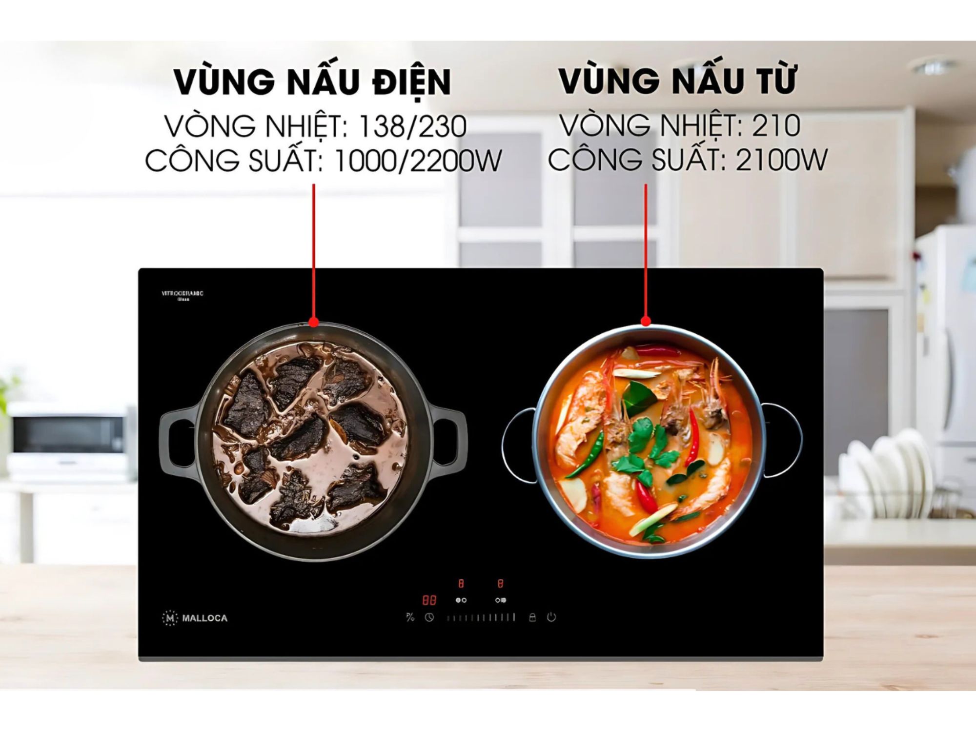 Bếp Từ Hồng Ngoại Malloca MH-732 IRN | 01 Điện 01 Từ