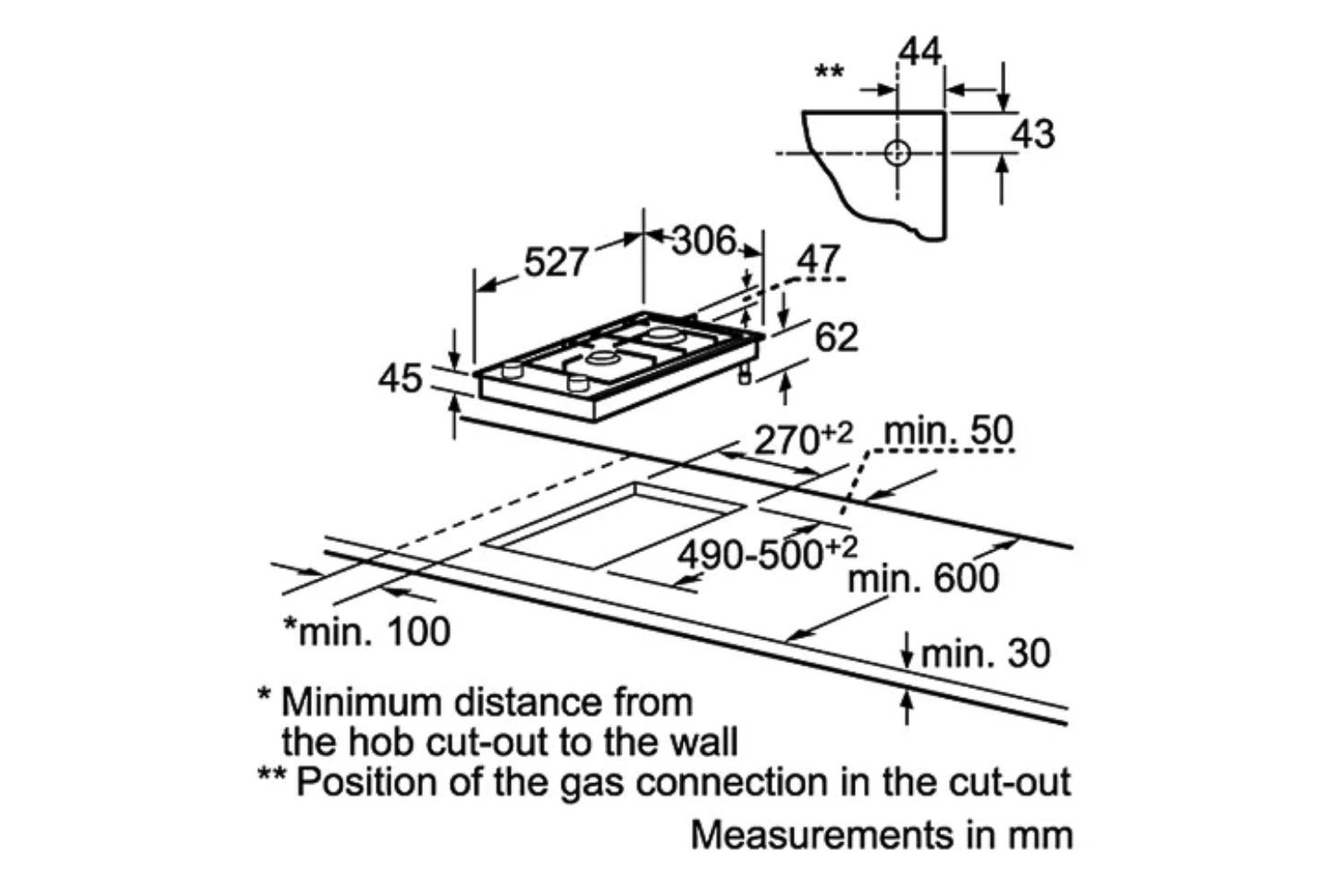 Bếp Gas Đôi Bosch PRB326B70E - Bếp Âm 02 Vùng Nấu