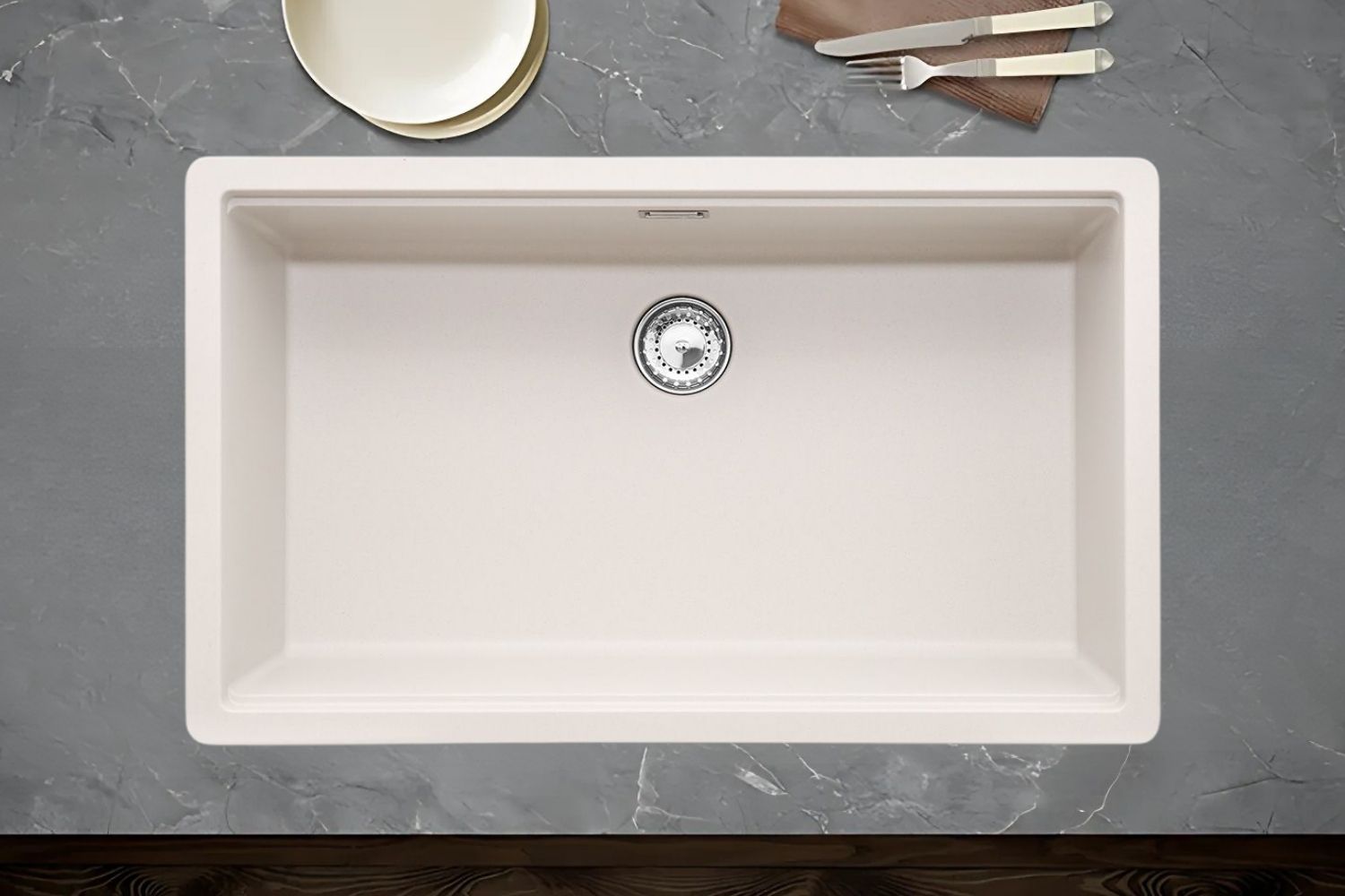 Chậu Rửa Bát 1 Hố Bằng Đá Granstone Hafele HS20-GEN1S80 (570.30.800) | Màu Kem