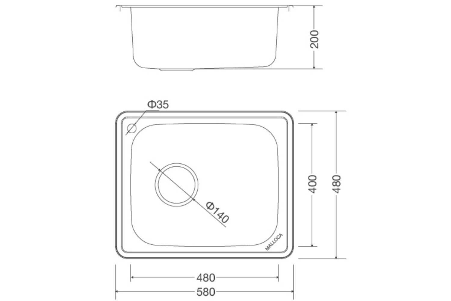 Chậu Rửa Bát 1 Hố Inox 304 Malloca MS 1023