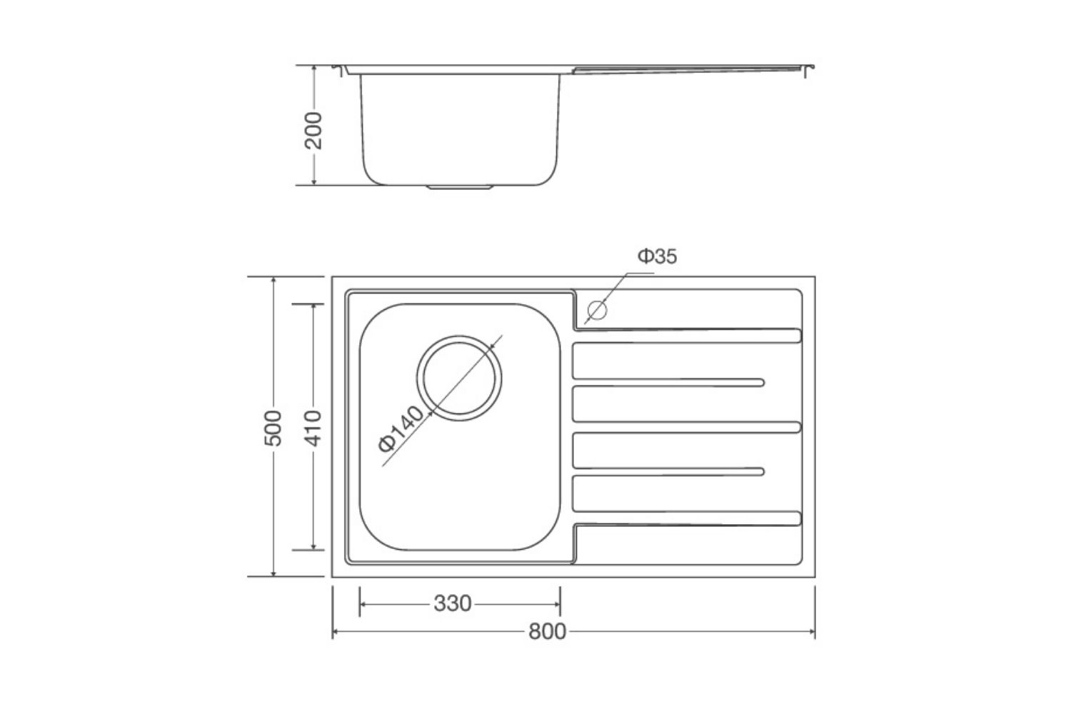 Chậu Rửa Bát 1 Hố Inox 304 Malloca MS 1017 NEW (ECO)