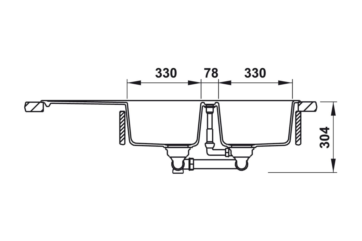 Chậu Rửa Bát 2 Hố Bằng Đá Granite Hafele HS20-GKD2S80 (570.33.530) | Màu Xám