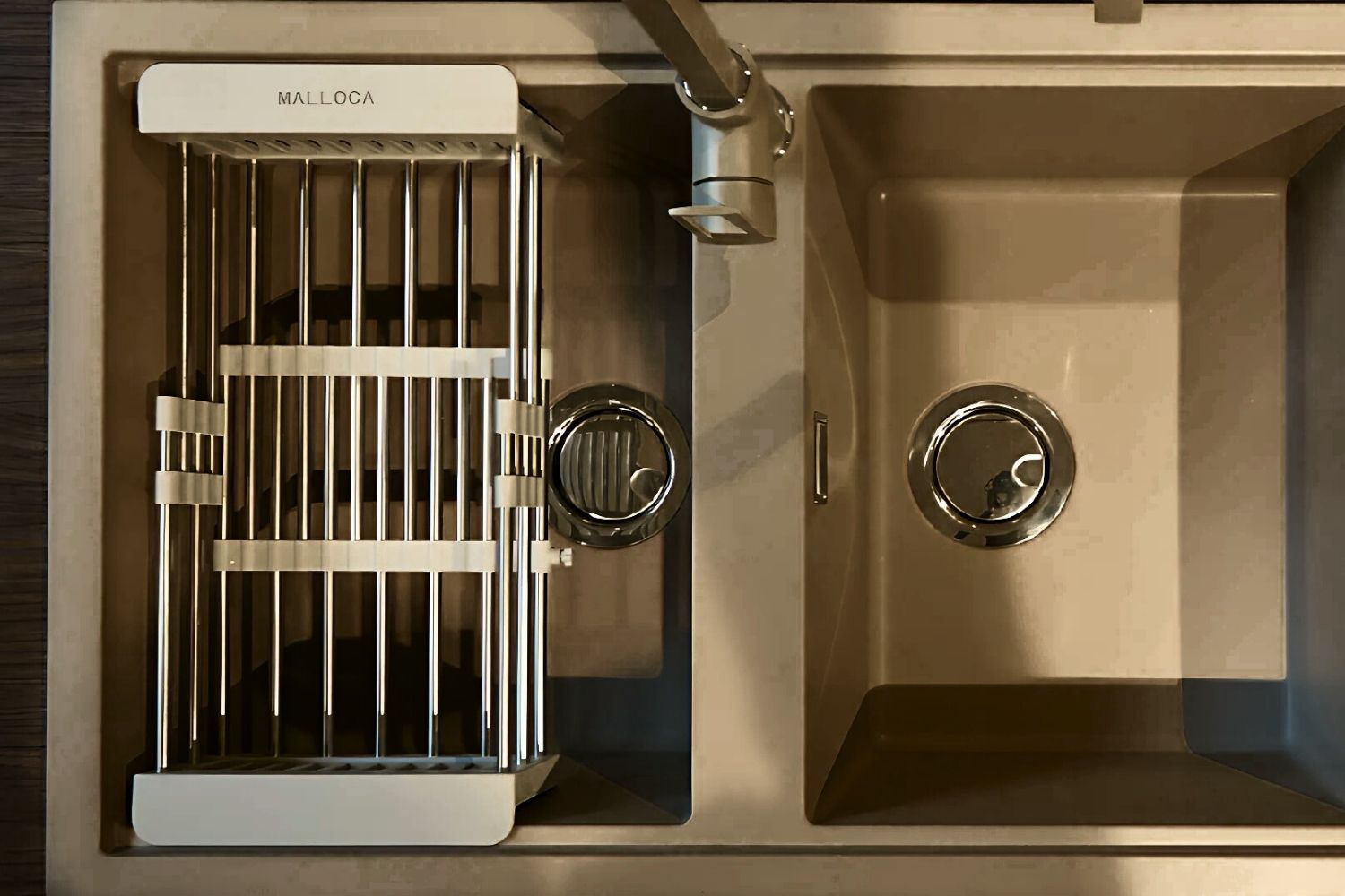 Chậu Rửa Bát 2 Hố Bằng Đá Granite Malloca TORTORA K-45043 | Màu Đất