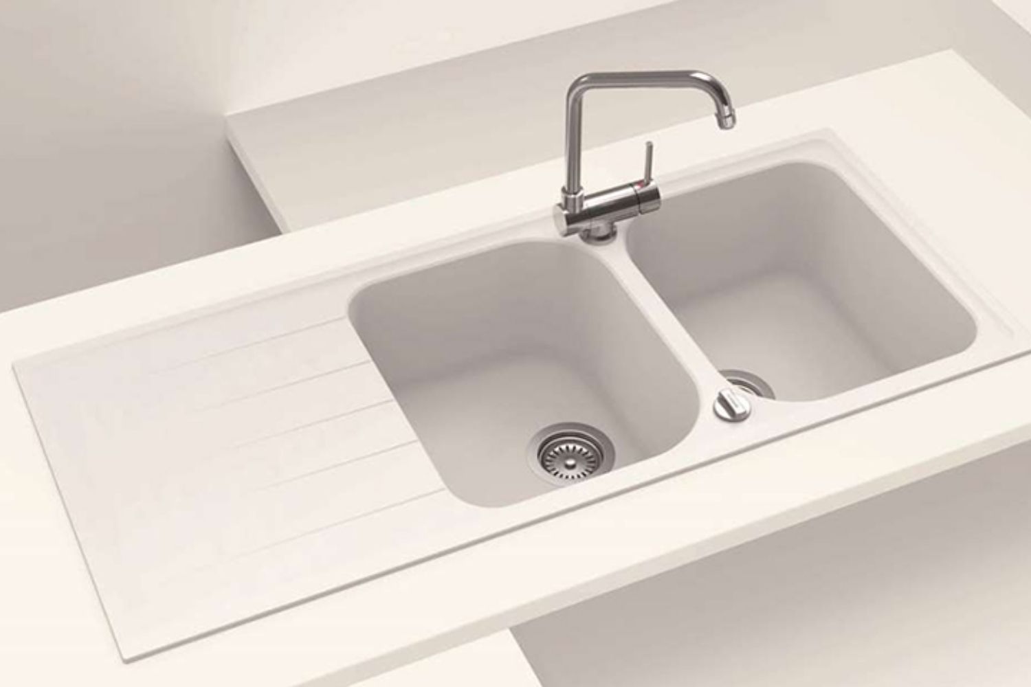 Chậu Rửa Bát 2 Hố Bằng Đá Granstone Hafele HS18-GED2R80 (570.35.460) | Màu Kem