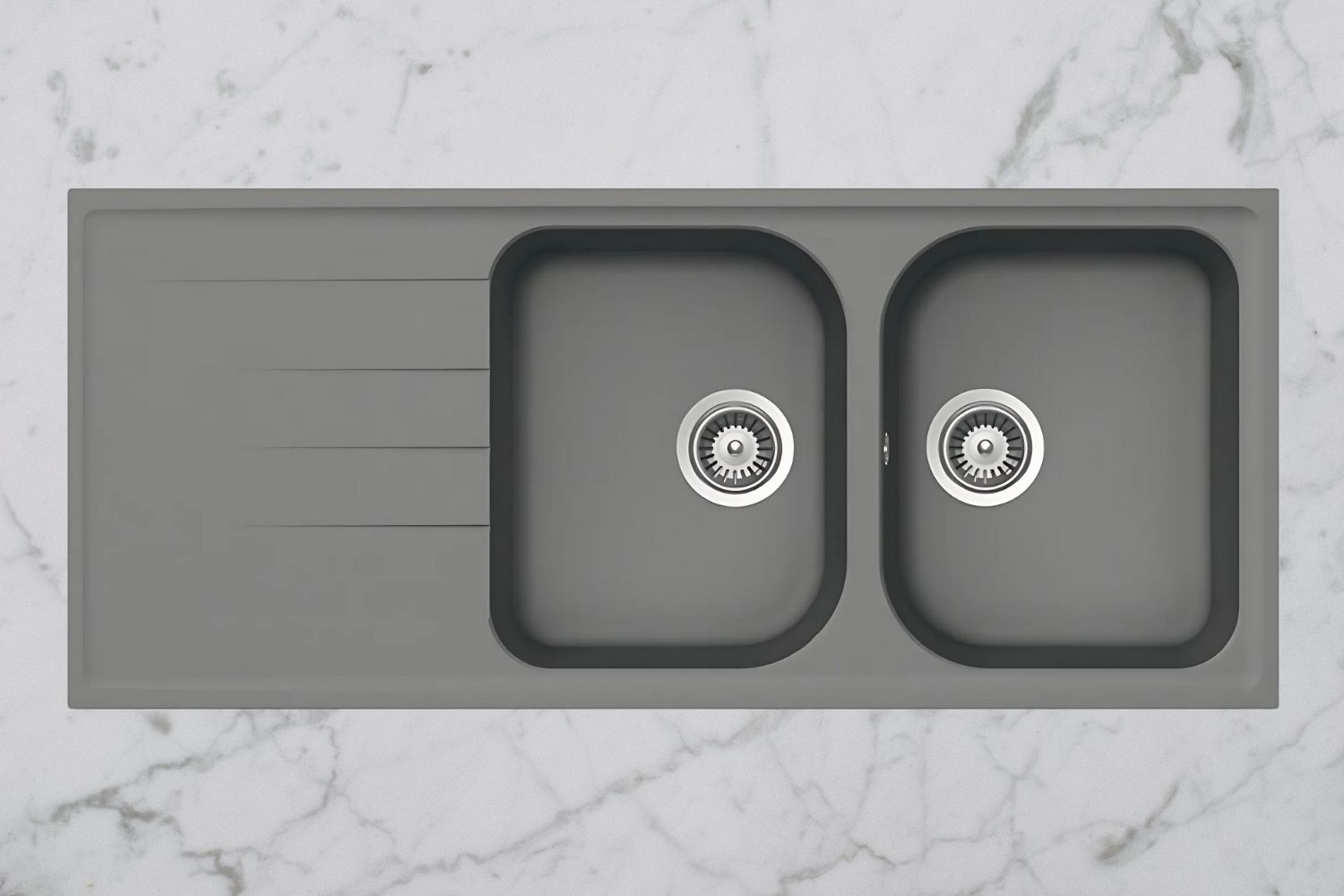 Chậu Rửa Bát 2 Hố Bằng Đá Granstone Hafele HS18-GED2R80 (570.35.560) | Màu Xám