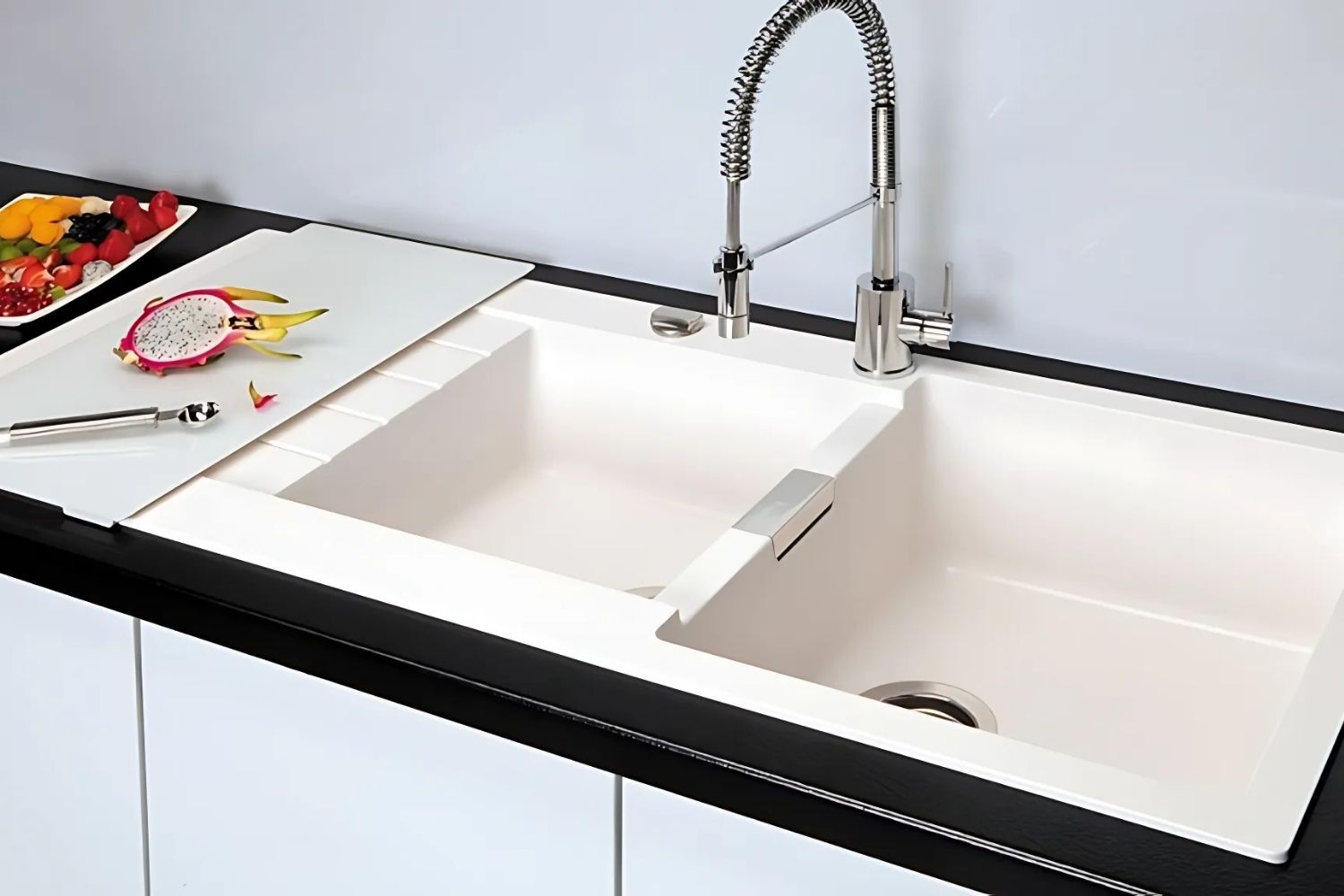 Chậu Rửa Bát 2 Hố Bằng Đá Granstone Hafele HS19-GED2S80 (570.35.470) | Màu Kem