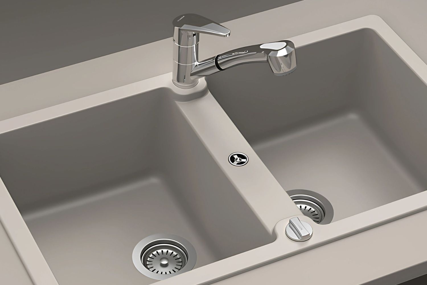 Chậu Rửa Bát 2 Hố Bằng Đá Granstone Hafele HS19-GEN2S90 (570.36.400) | Màu Kem