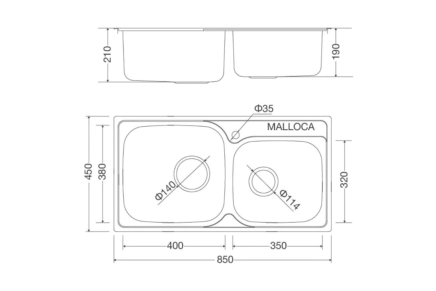 Chậu Rửa Bát 2 Hố Inox 304 Malloca MS 1011 NEW (ECO)