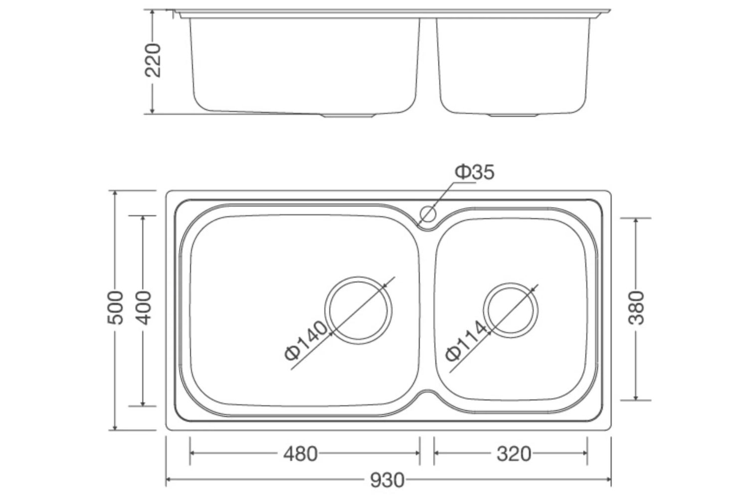 Chậu Rửa Bát 2 Hố Inox 304 Malloca MS 2025 (ECO)