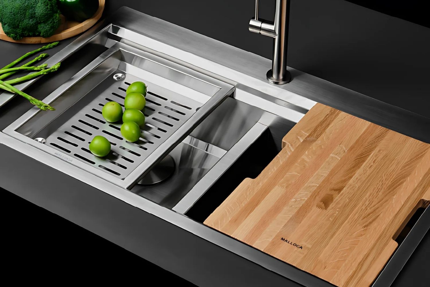 Chậu Rửa Bát 2 Hố Inox 304 Malloca Slide MS 862