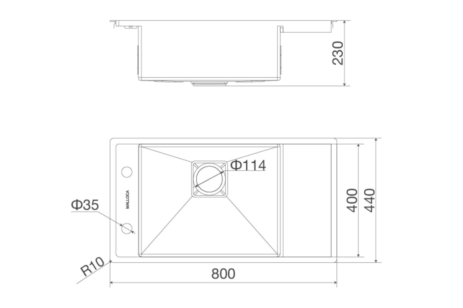 Chậu Rửa Bát 1 Hố Inox 304 Malloca MS 6303 WST