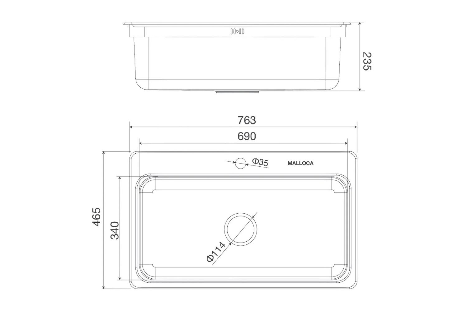 Chậu Rửa Chén 1 Hố Inox 304 Malloca MS 1022D