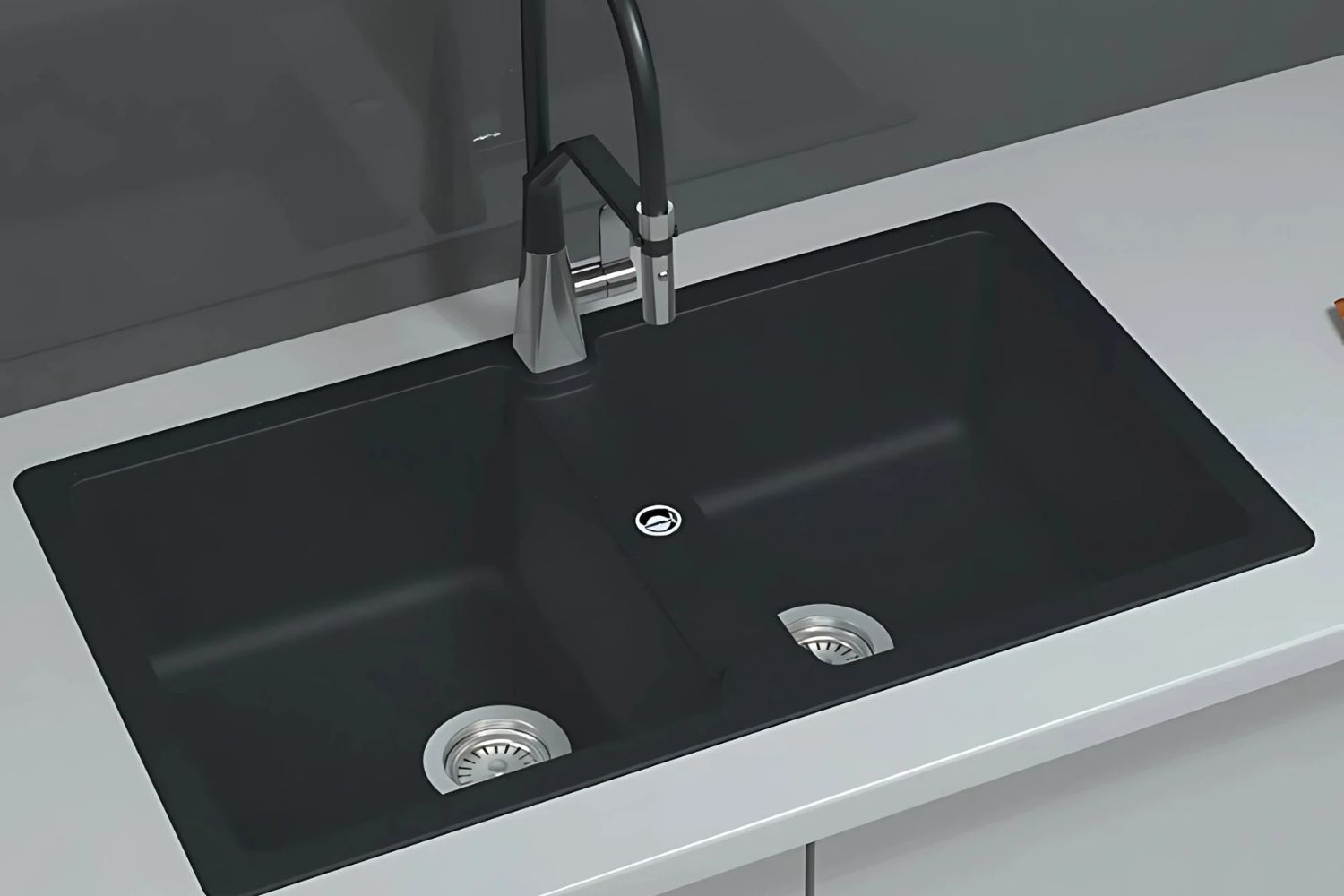 Chậu Rửa Bát 2 Hố Bằng Đá Granstone Hafele HS19-GEN2S90 (570.36.300) | Màu Đen