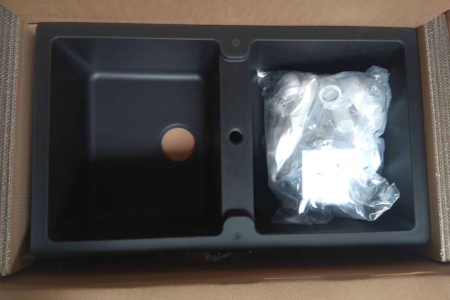 Chậu Rửa Bát 2 Hố Bằng Đá Granstone Hafele HS19-GEN2S90 (570.36.300) | Màu Đen