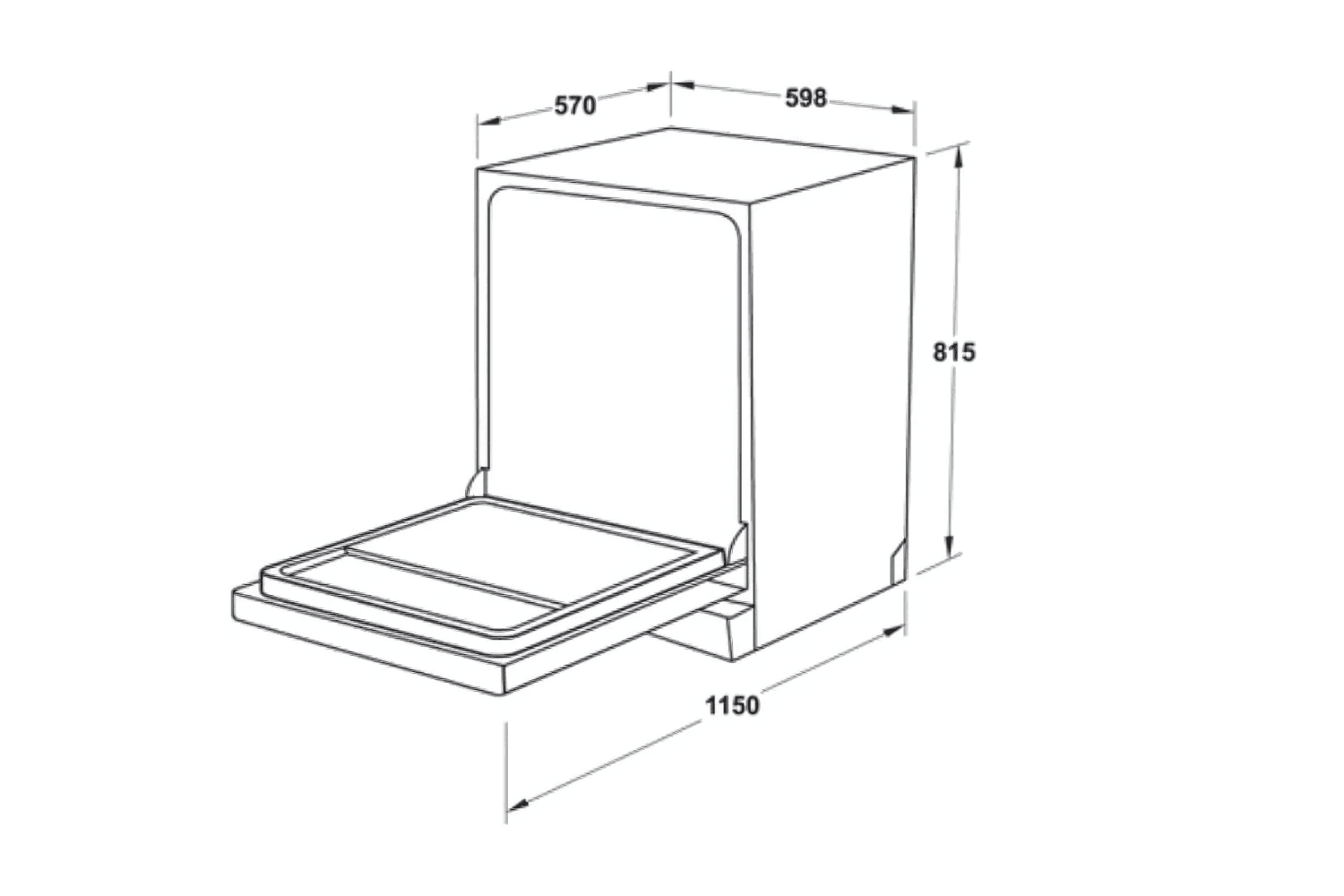 Máy Rửa Bát Âm Bán Phần Hafele HDW-SI60AB 538.21.320
