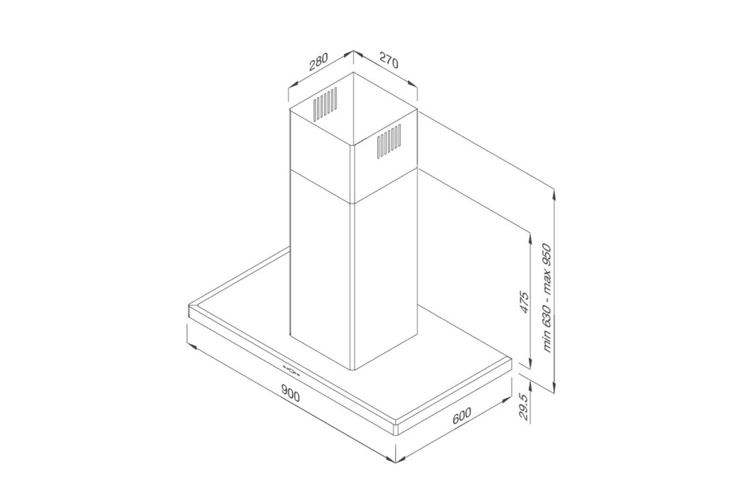 Máy Hút Mùi Đảo Malloca SLIM K-4250