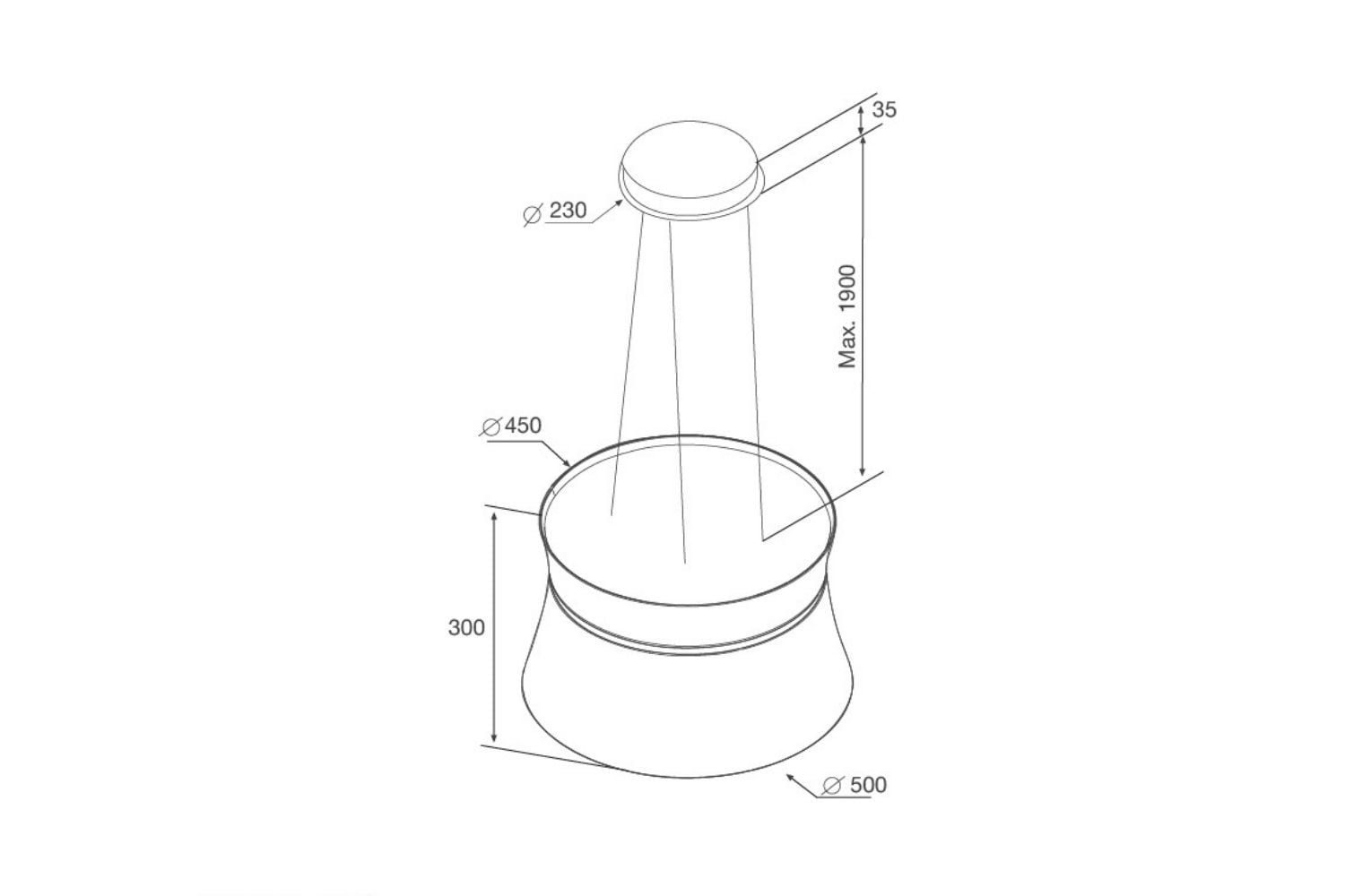 Máy Hút Mùi Đảo Malloca SOPHIE K-500W