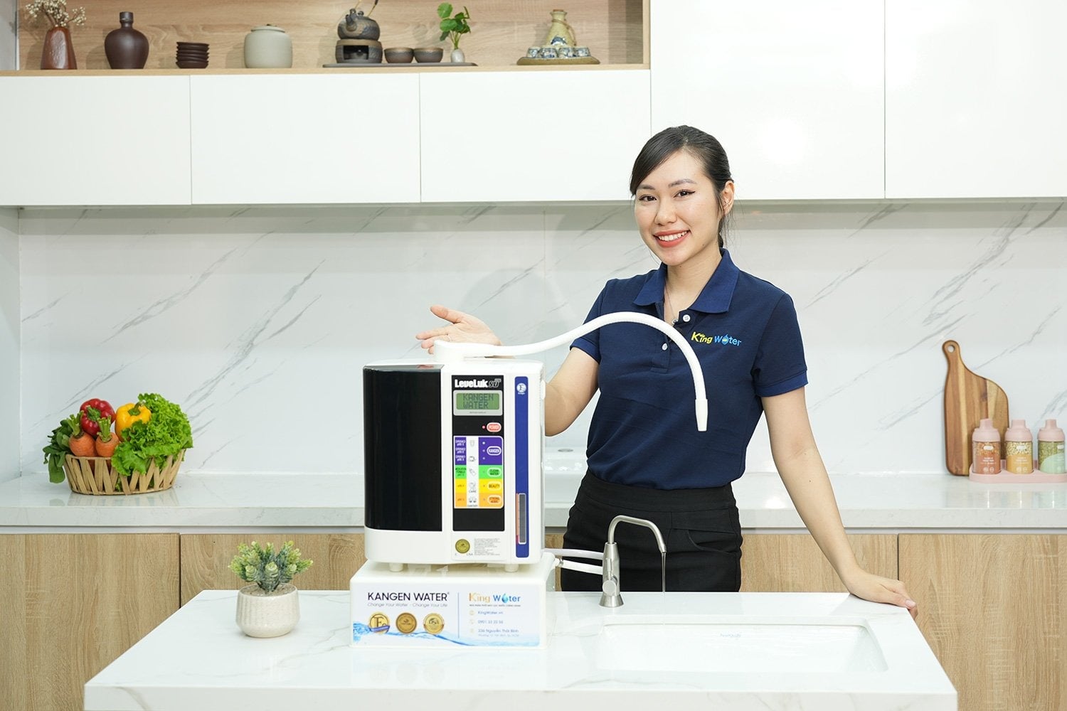 Máy Lọc Nước Ion Kiềm Hydrogen Nóng Lạnh Nguội 10 Lõi Mutosi MP-S1021H (demo giao diện)
