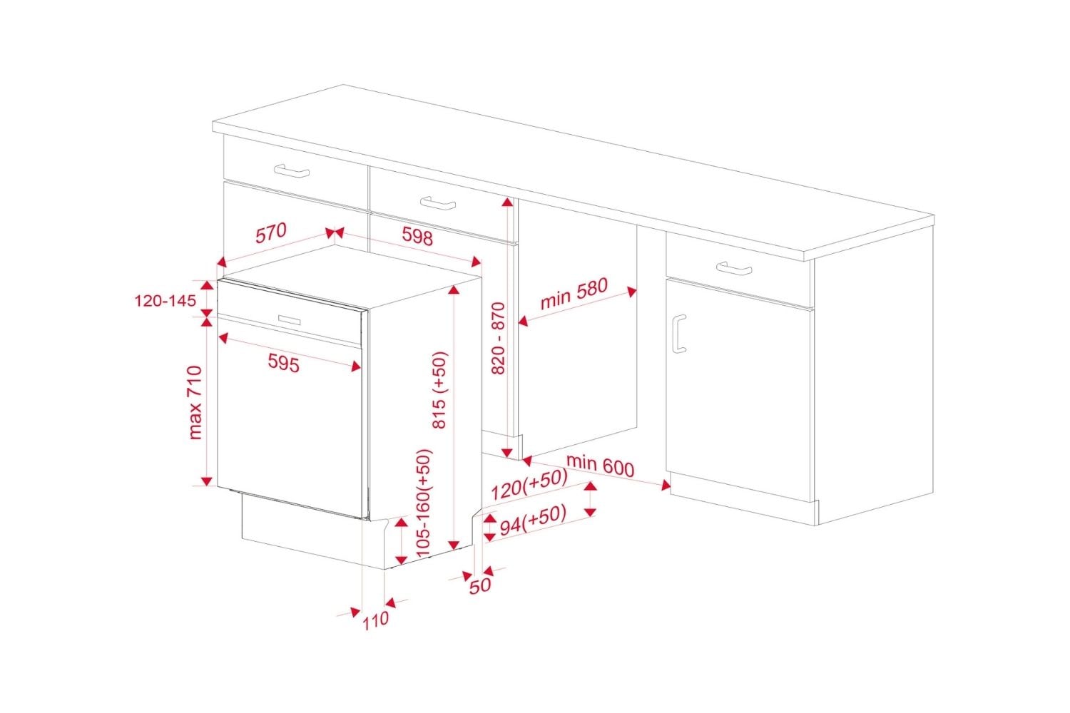 Máy Rửa Bát Âm Bán Phần Teka DSI 46750 SS 114270011