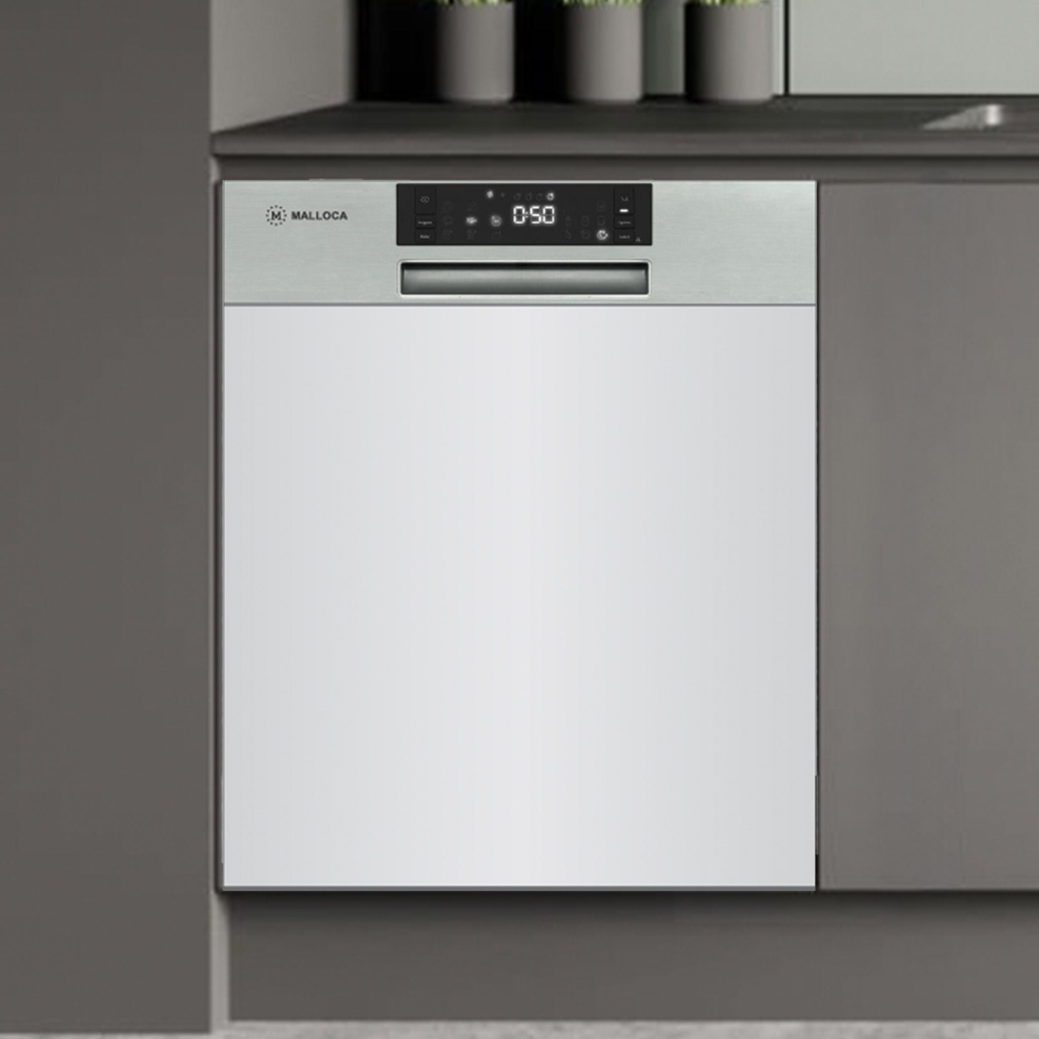 Máy Rửa Chén Âm Bán Phần Malloca MDW14-S08SI