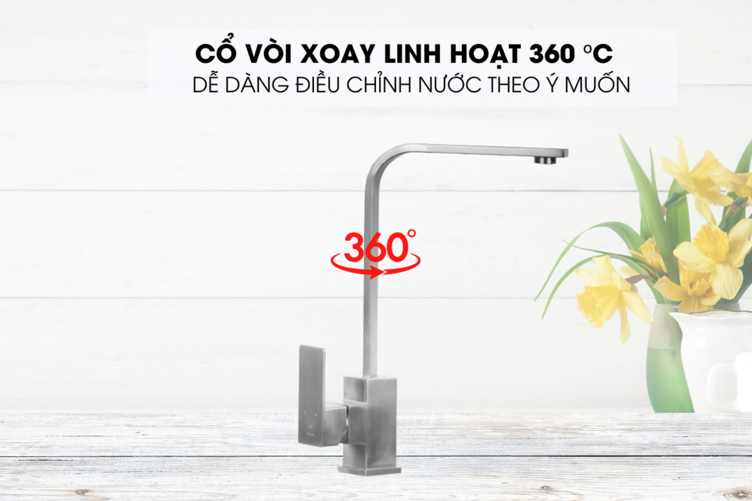Vòi Rửa Bát Nóng Lạnh Malloca K536S | Inox 304