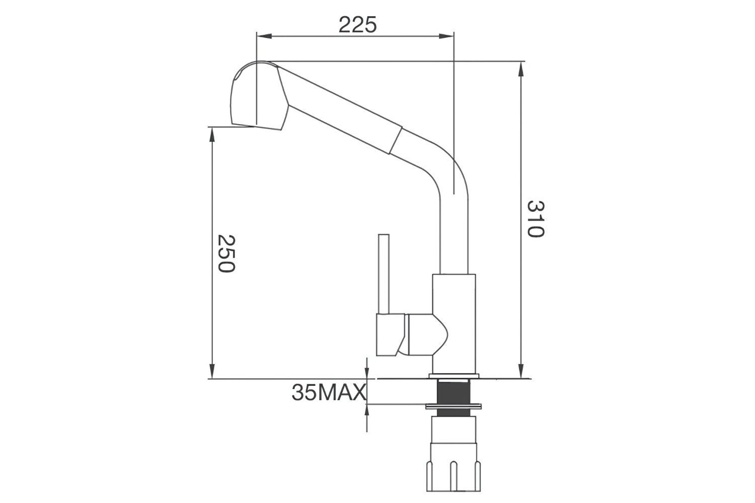 Vòi Rửa Bát Nóng Lạnh Dây Rút Malloca K119N9 | Đồng Thau Mạ Chrome