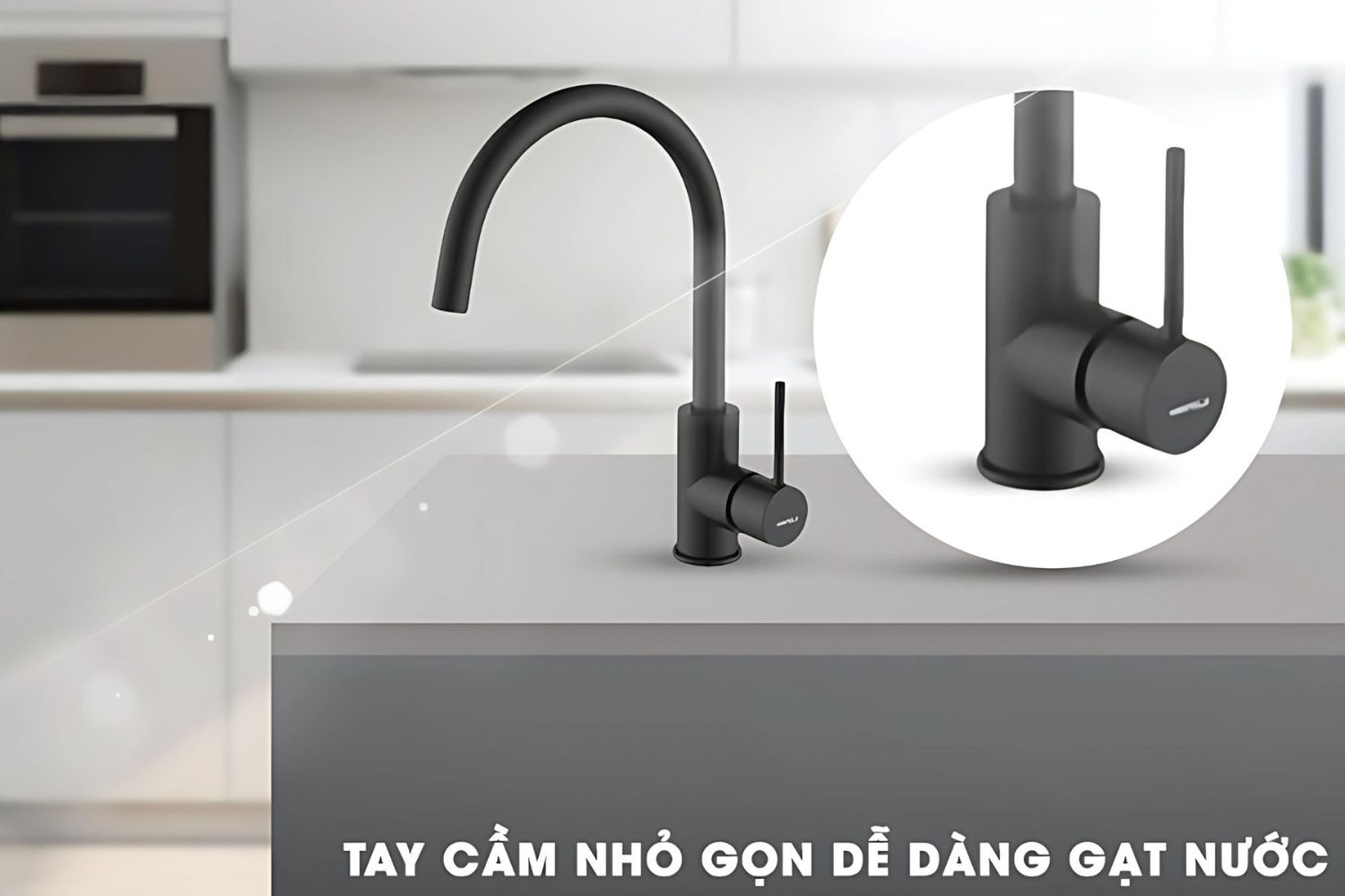 Vòi Rửa Bát Nóng Lạnh Hafele HT21-CH1F220C (577.56.300) | Đồng sơn giả đá, Màu đen