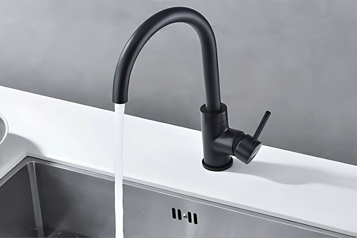 Vòi Rửa Bát Nóng Lạnh Hafele HT21-CH1F220C (577.56.300) | Đồng sơn giả đá, Màu đen