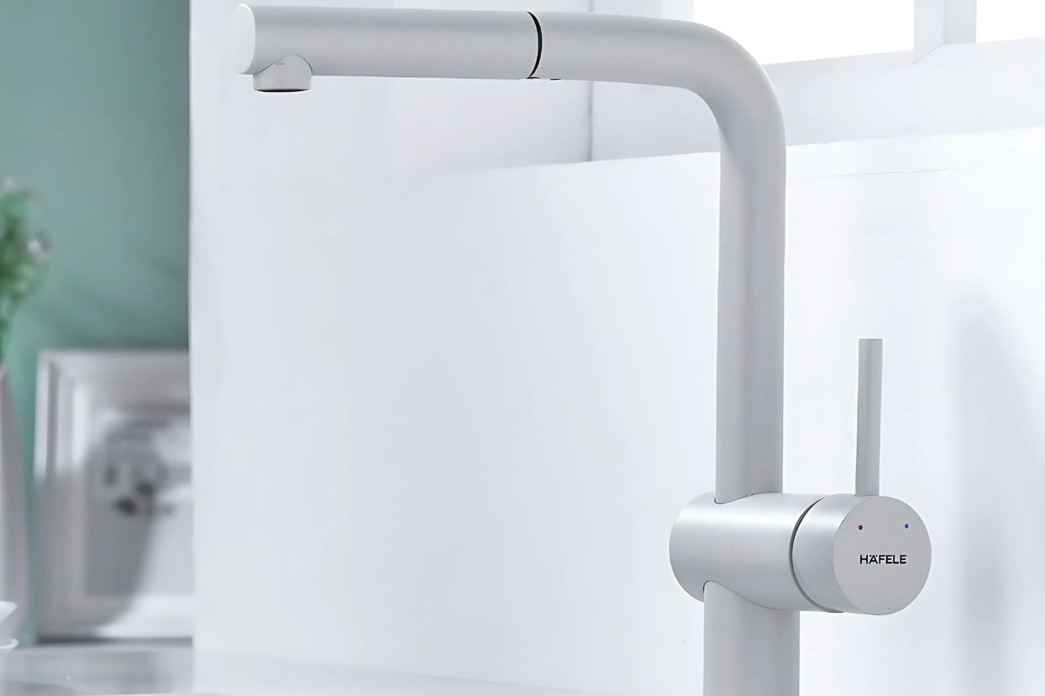 Vòi Rửa Bát Nóng Lạnh Dây Rút Hafele HT21-GH1P250 (577.55.590) | Đồng sơn giả đá, Màu xám