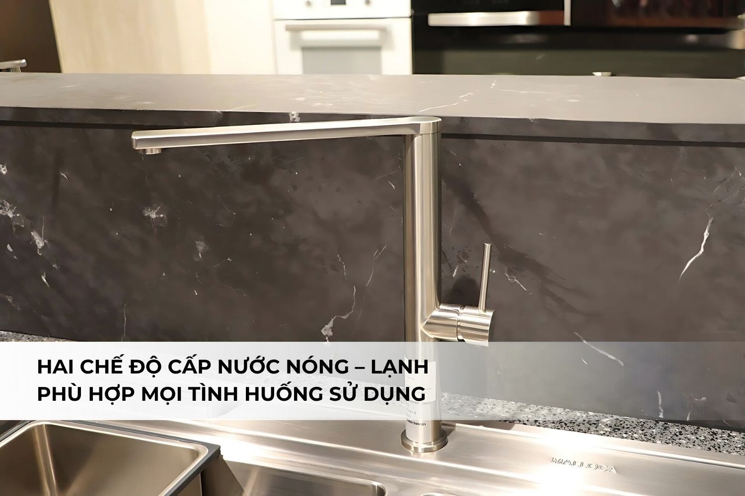 Vòi Rửa Bát Nóng Lạnh Malloca K061-SS | Inox 304