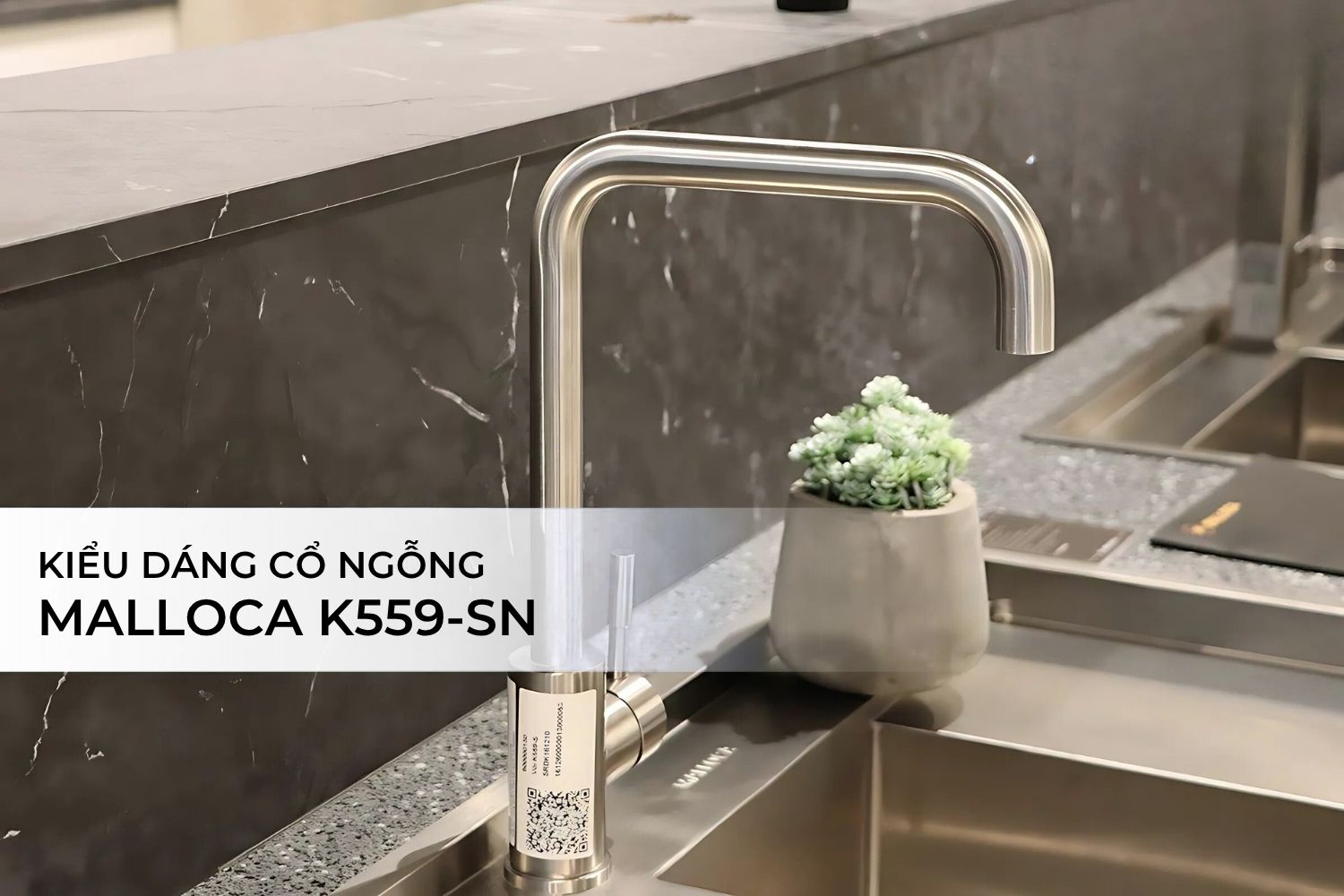 Vòi Rửa Bát Nóng Lạnh Malloca K559-SN | Inox 304