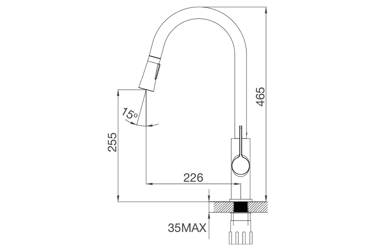 Vòi Rửa Bát Nóng Lạnh Dây Rút Malloca K012C | Đồng Thau Mạ Chrome