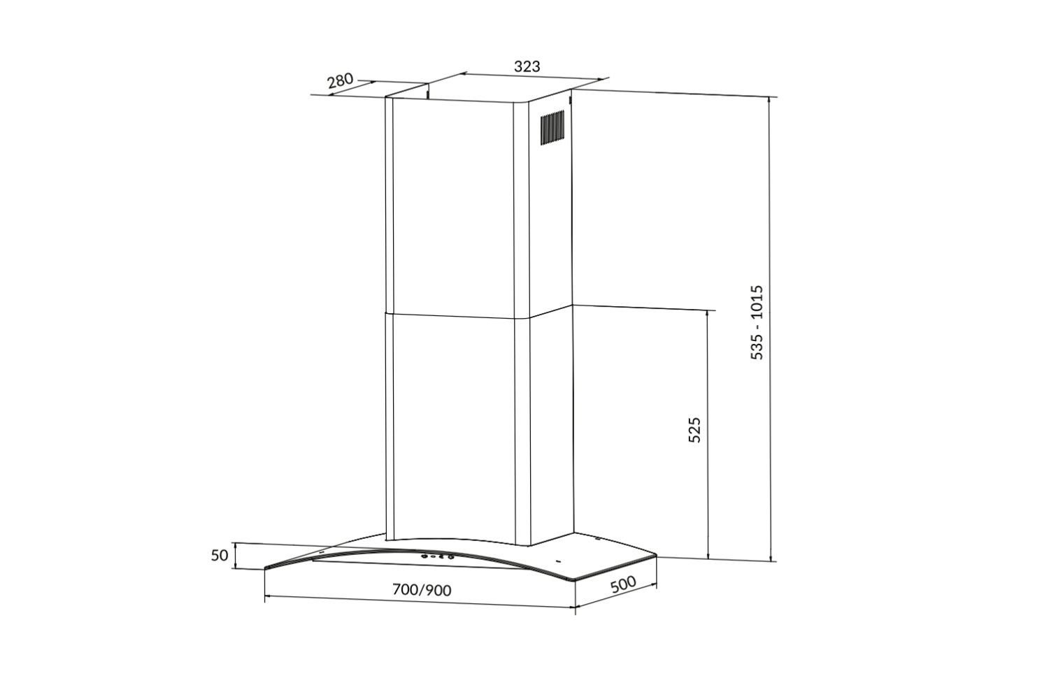Máy hút mùi gắn tường Eurosun EH-70K26S | 70cm