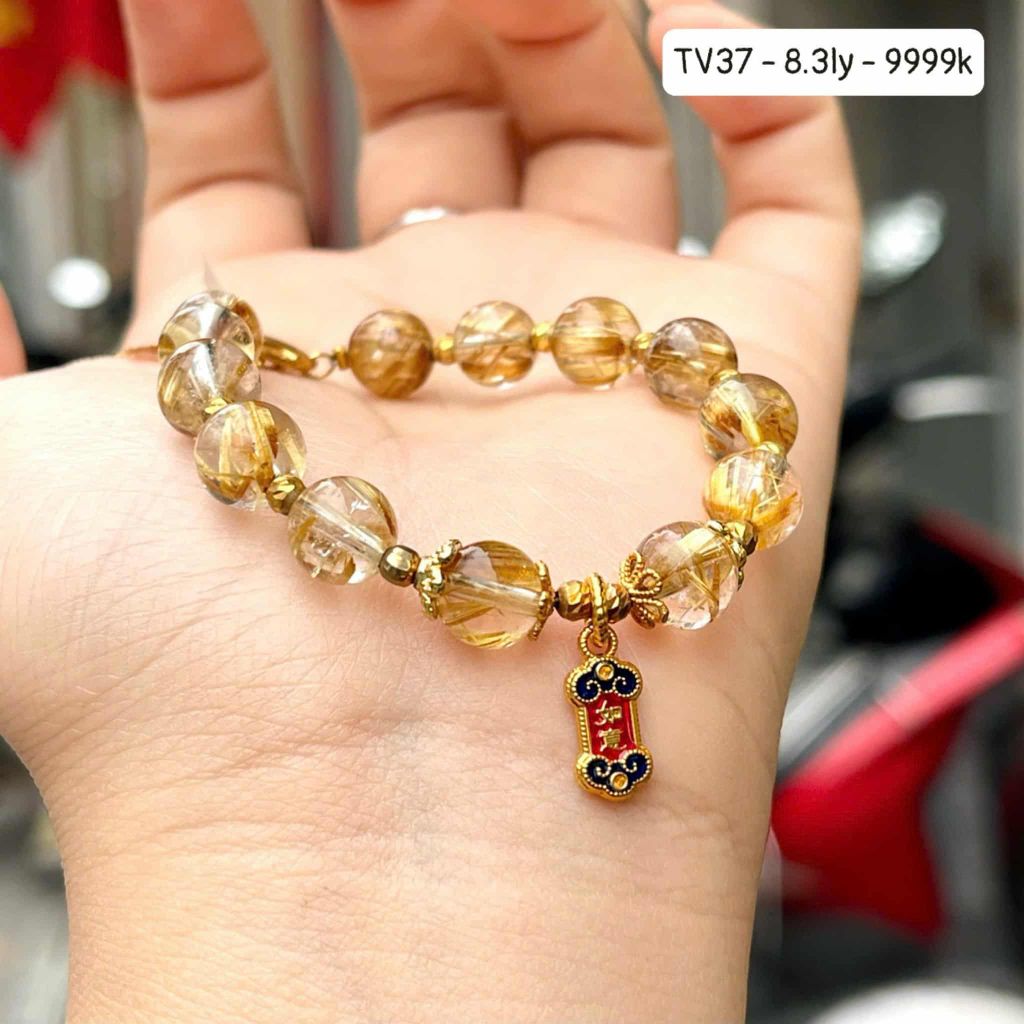 Vòng Thạch Anh Tóc Vàng 8.3mm TV37