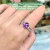 Nhẫn Thạch Anh Tím Amethyst Vàng Trắng 14k - Moissanite ~8.1x5.9mm AMN1