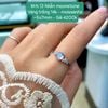 Nhẫn moonstone  Vàng trắng 14k - moissanite - M.N.13