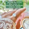 Nhẫn Ngọc Phỉ Thuý Băng - Hoa Bay Lam Vàng Vàng 14K - Moissanite Tấm ~8.4x8.4mm - 126.21