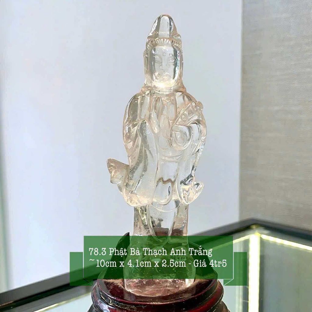 Phật Bà Thạch Anh Trắng ~ 10x4.1x2.5cm - 78.3