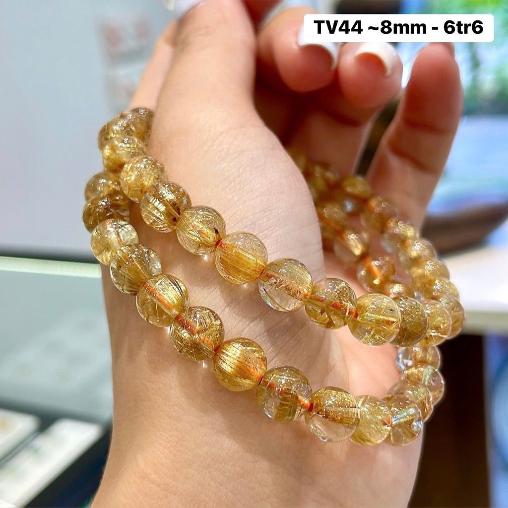 Vòng Thạch Anh Tóc Vàng ~8mm TV44