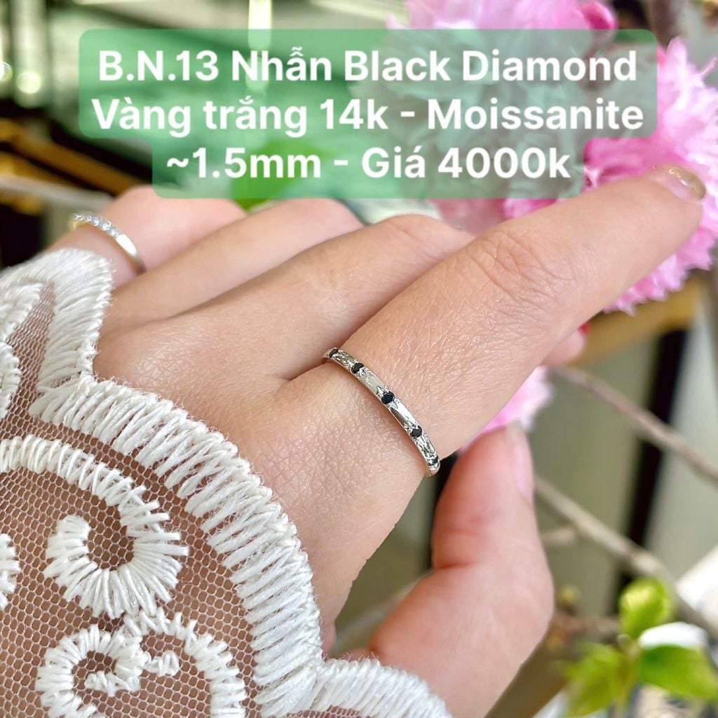 Nhẫn Black Diamond VT14 - Moissanite ~1.5mm BN13