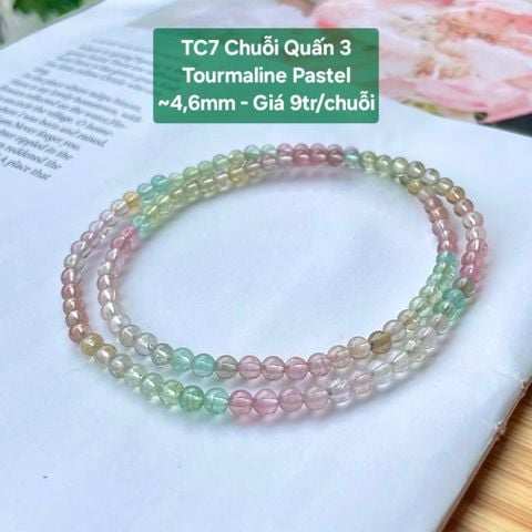 Chuỗi Quấn 3 Tourmaline Pastel ~4.6mm - TC7