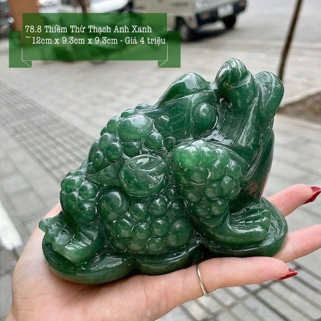 Thiềm Thừ Thạch Anh Xanh ~12x9.3x9.3cm 78.8