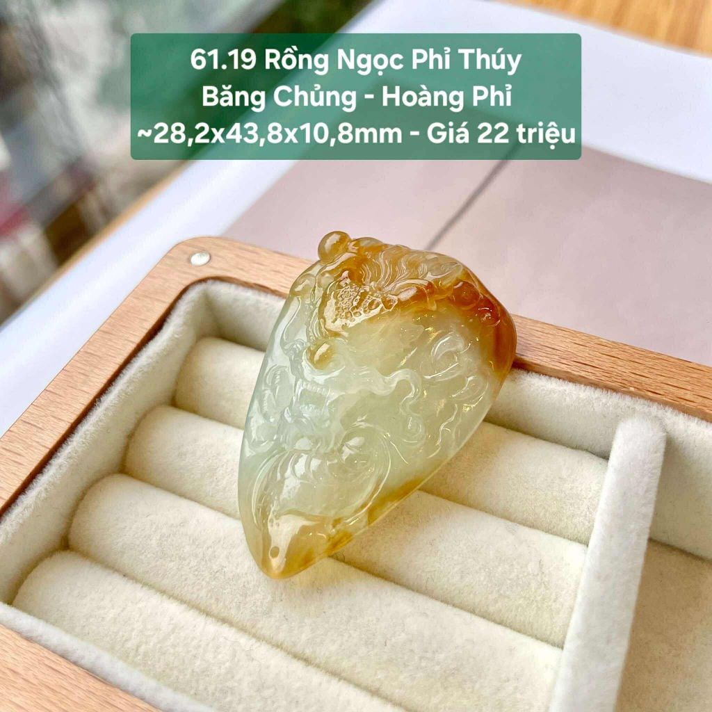 Rồng Ngọc Phỉ Thuý Băng Chủng - Hoàng Phỉ ~28.2x43.8x10.8mm - 61.19