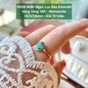 Nhẫn Ngọc Lục Bảo Emerald Vàng Vàng 14K - Moissanite ~6.1x7.6mm - EN36