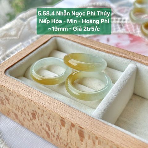 Nhẫn Ngọc Phỉ Thuý Nếp Hoá - Hoàng Phỉ ~19mm 5.58.4